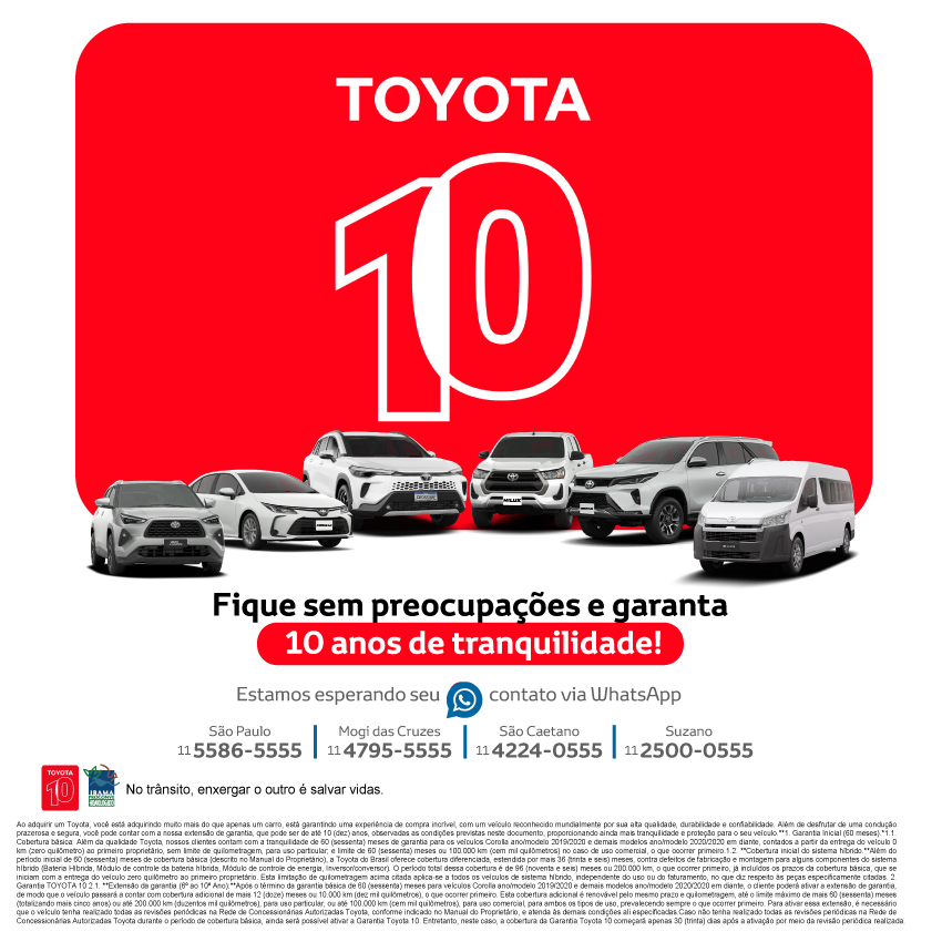 10 Anos de Garantia Toyota