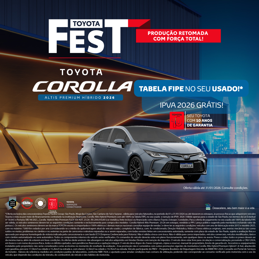 Campanha TOYOTA FEST - Corolla - Jan/26