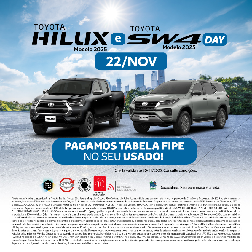 Campanha Varejo - Hilux & SW4 - Pagamento Fipe - Nov/25