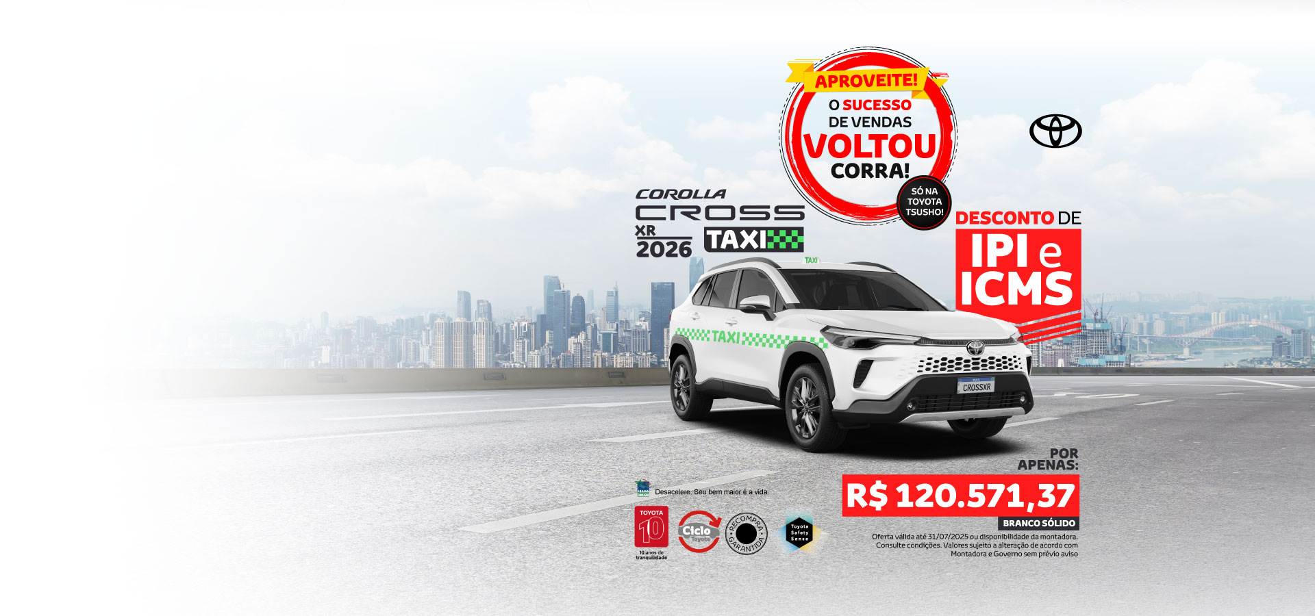Venda Direta - Taxi Corolla Cross - Jul/25