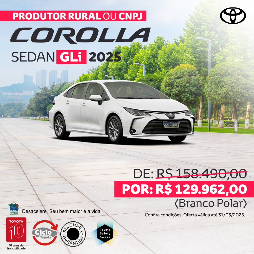 Venda Direta - Rural - Corolla - Mar/25