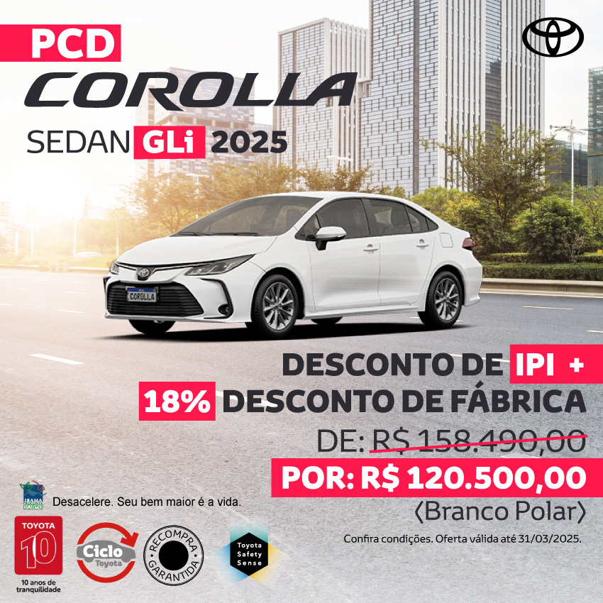 Venda Direta - PCD - Corolla - Mar/25
