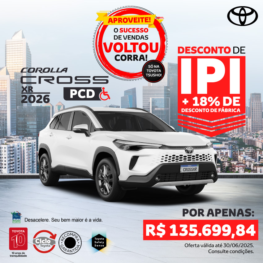 Venda Direta - PCD - Oferta - Corolla Cross - Jun/25