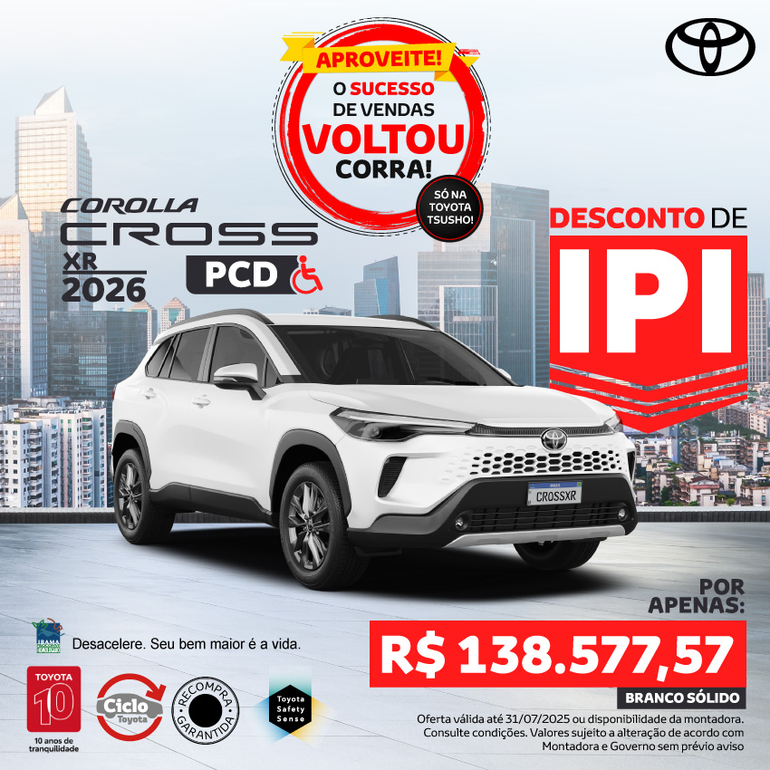 Venda Direta - PCD - Corolla Cross - Jul/25