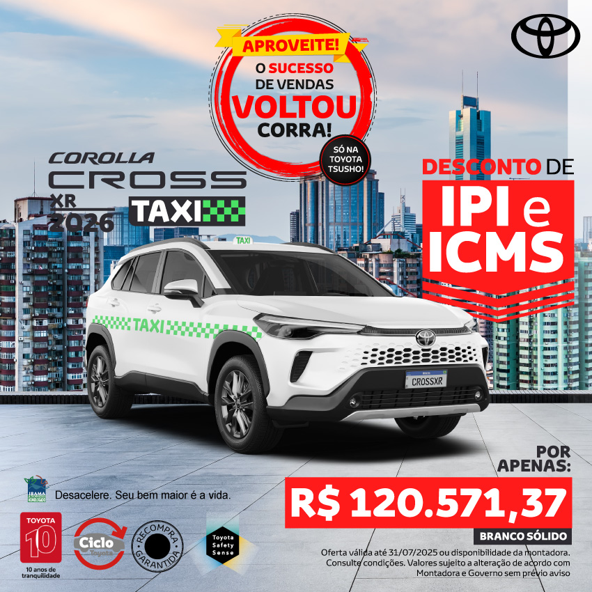 Venda Direta - Taxi Corolla Cross - Jul/25