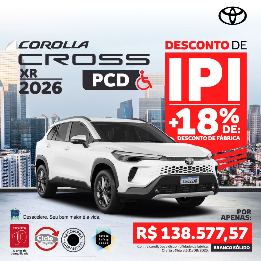 Venda Direta - PCD - Corolla Cross - Ago/25